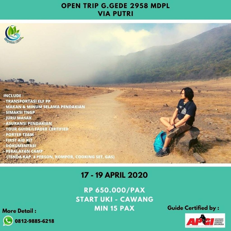 OPEN TRIP GN. GEDE 2.958 MDPL | 17-19 APRIL