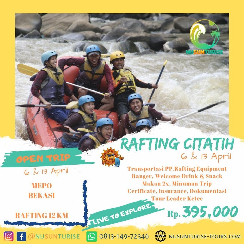 ONE DAY TRIP RAFTING CITATIH | 5 APRIL & 13 APRIL |