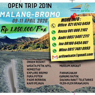OPEN TRIP 2D1N MALANG BROMO 9-11 APRIL 2020