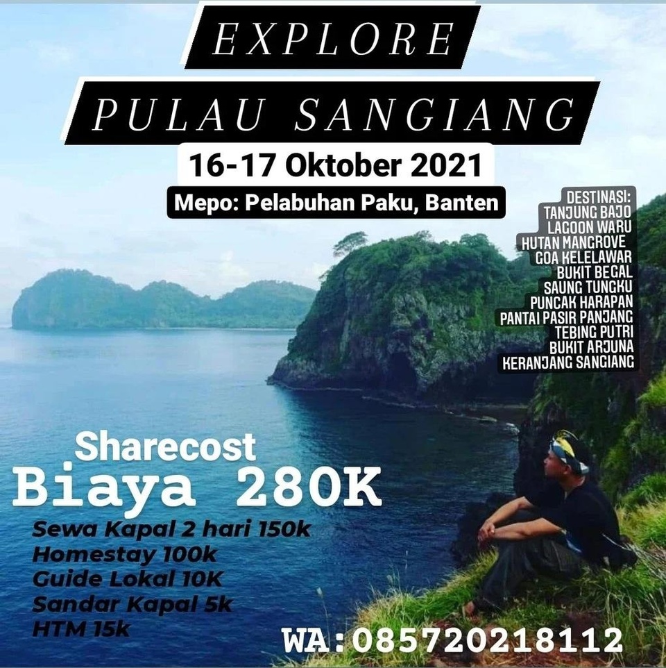 Cari teman: Explore Pulau Sangiang, 16-17 Oktober, Sharecost 280K