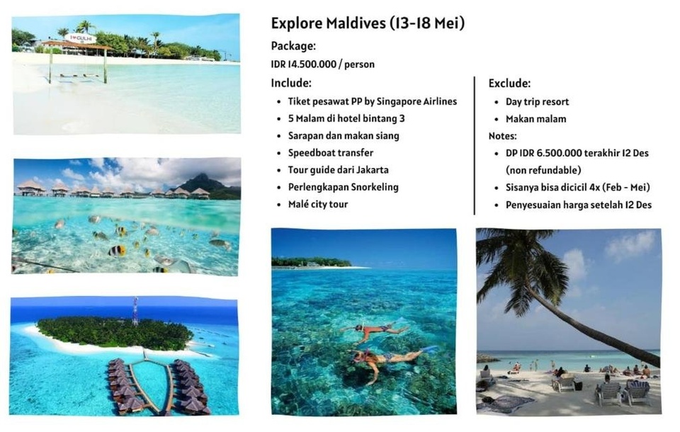 Open Trip Maldives 13-18 Mei 2023
