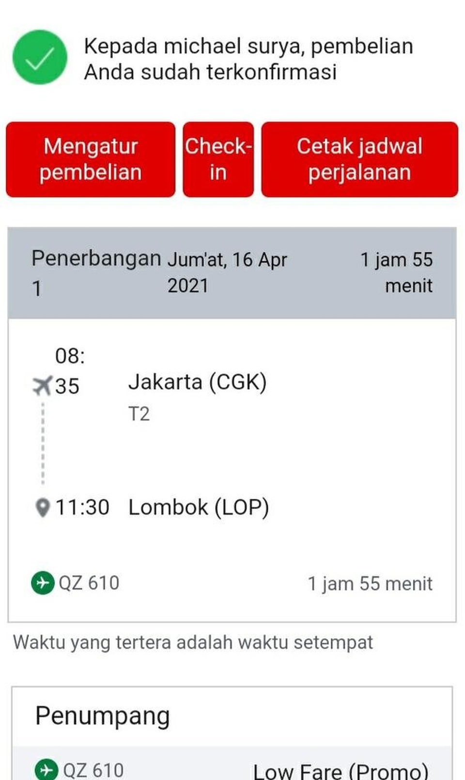 sharecost lombok & gili trawangan 16-20 april