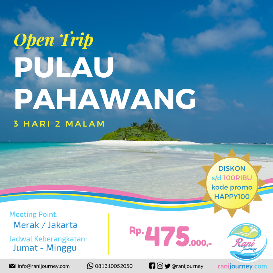OPEN TRIP PULAU PAHAWANG TGL 19-21 JULI 2019