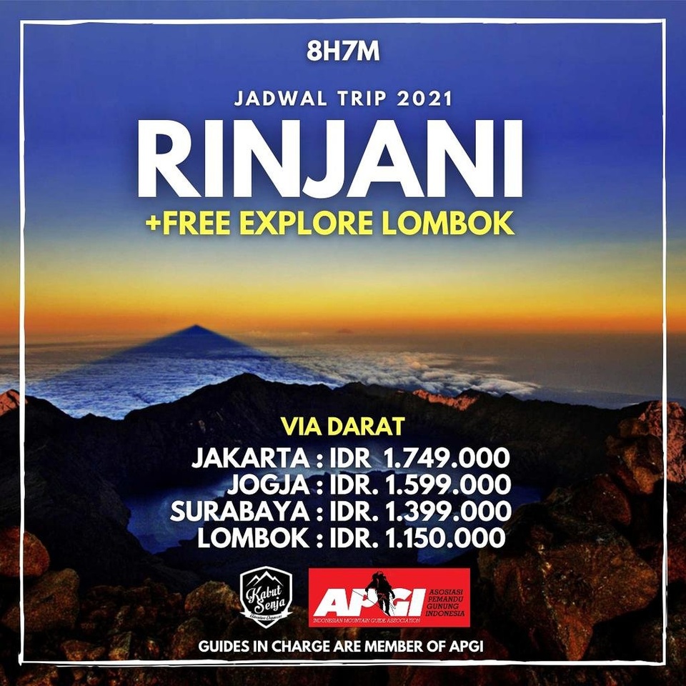 Trip Rinjani bonus tour Lombok (Berangkat sebulan sekali)