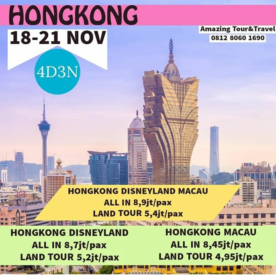 PAKET TOUR HONGKONG 8jtan ALL IN