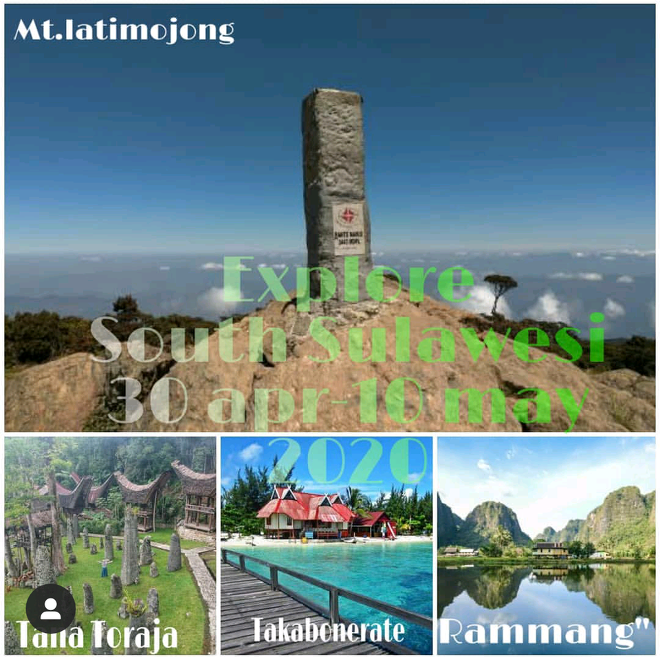 Cari barengan Share Cost Explore Sulawesi Selatan (Takabonerate, Tana Toraja, Rammang", Bantimurung) & Pendakian Gn Latimojong30 april-10 Mei 2020