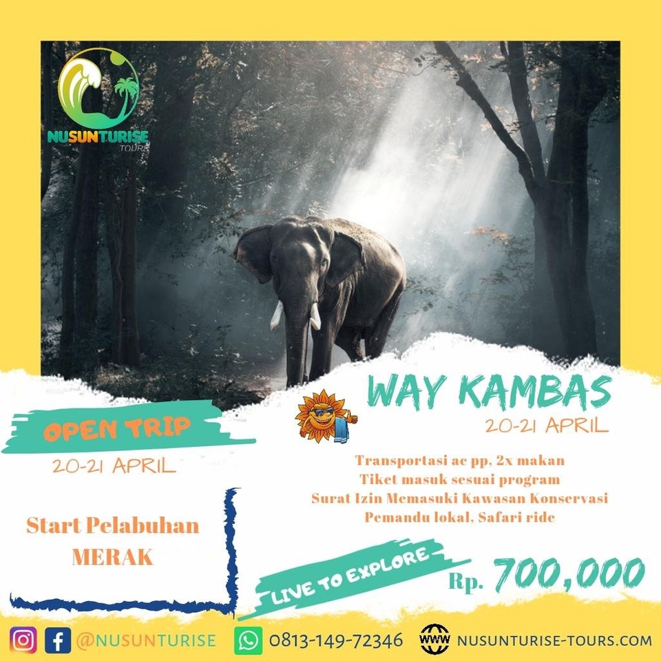 PAKET WISATA WAY KAMBAS 2D1N | 20-21 APRIL MIN.6 PAX