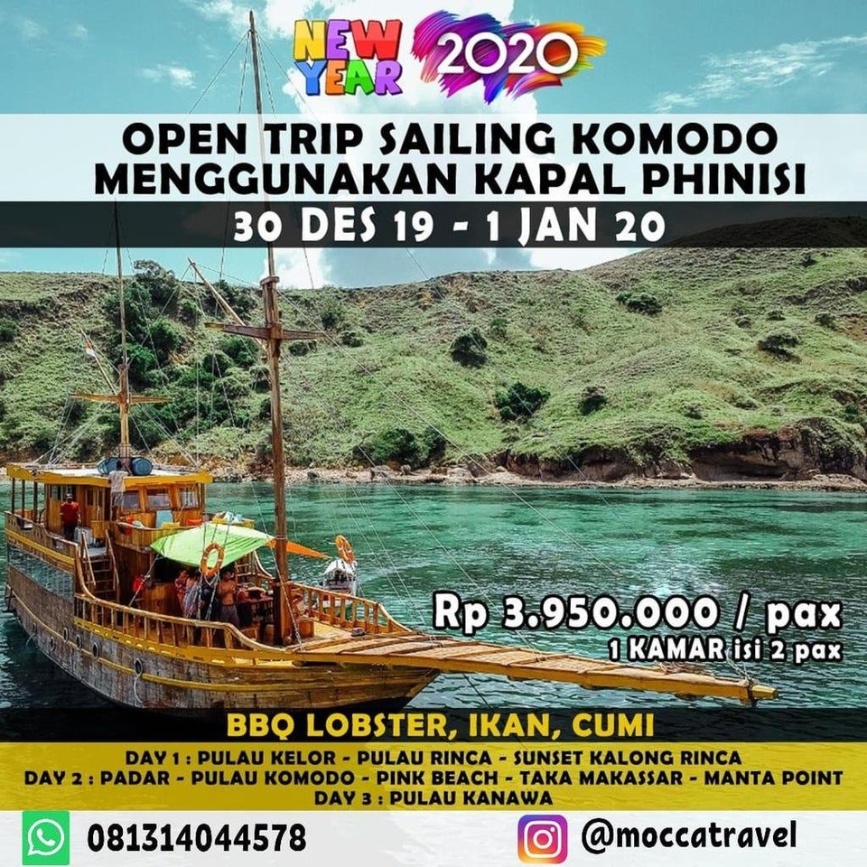 Open Trip Sailing Komodo dengan Kapal Phinisi Edisi Tahun Baru 2020