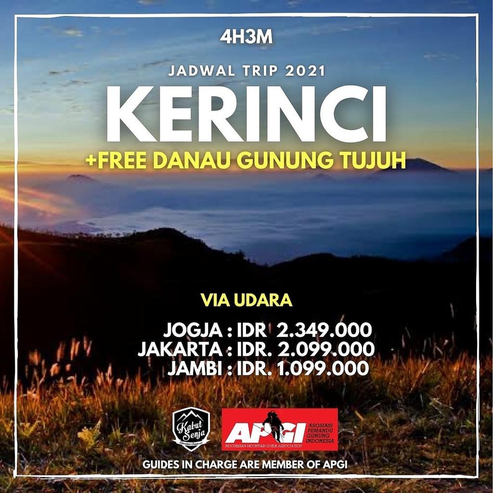 Trip Kerinci bonus Danau Gunung7 (Berangkat sebulan sekali)