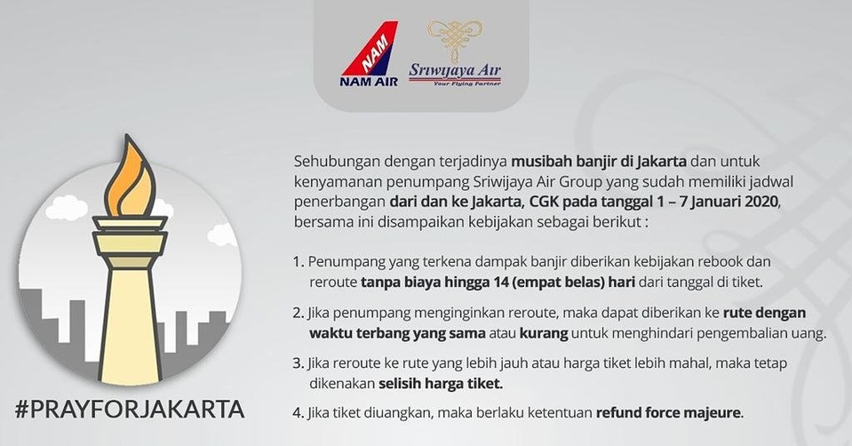 Force Majeure Sriwijaya Air Group