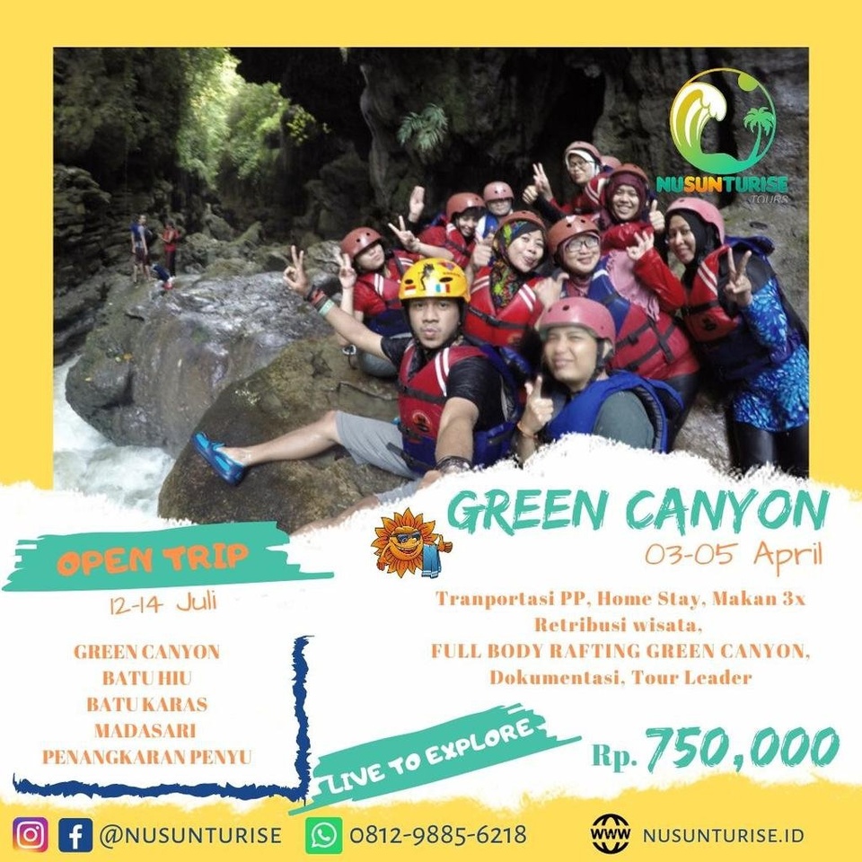 OPEN TRIP GREEN CANYON 3D2N | 3 - 5 APR | 19 - 21 JUN | 7 - 9 AGUST