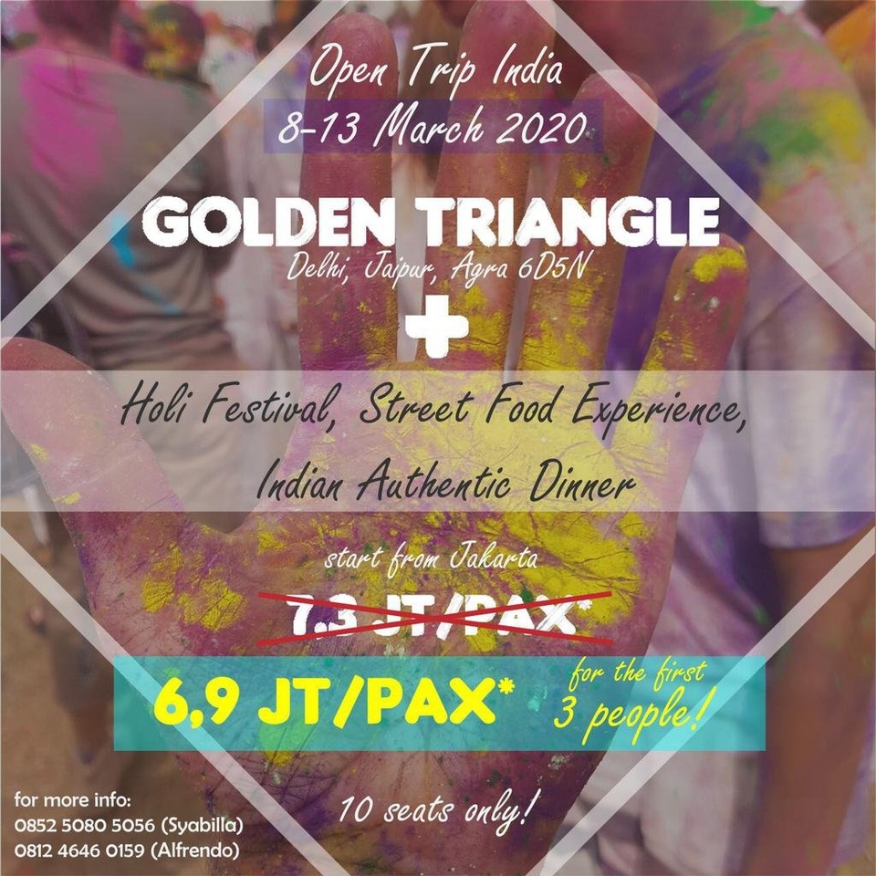 (6,9JT) HOLI FESTIVAL GOLDEN TRIANGLE, INDIA