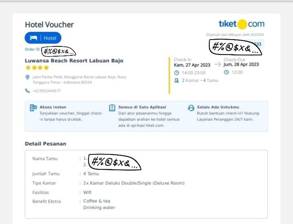 Voucher resort Labuan Bajo 27-28 april