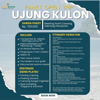 OPEN TRIP PEUCANG UJUNG KULON 3 HARI 2 MALAM