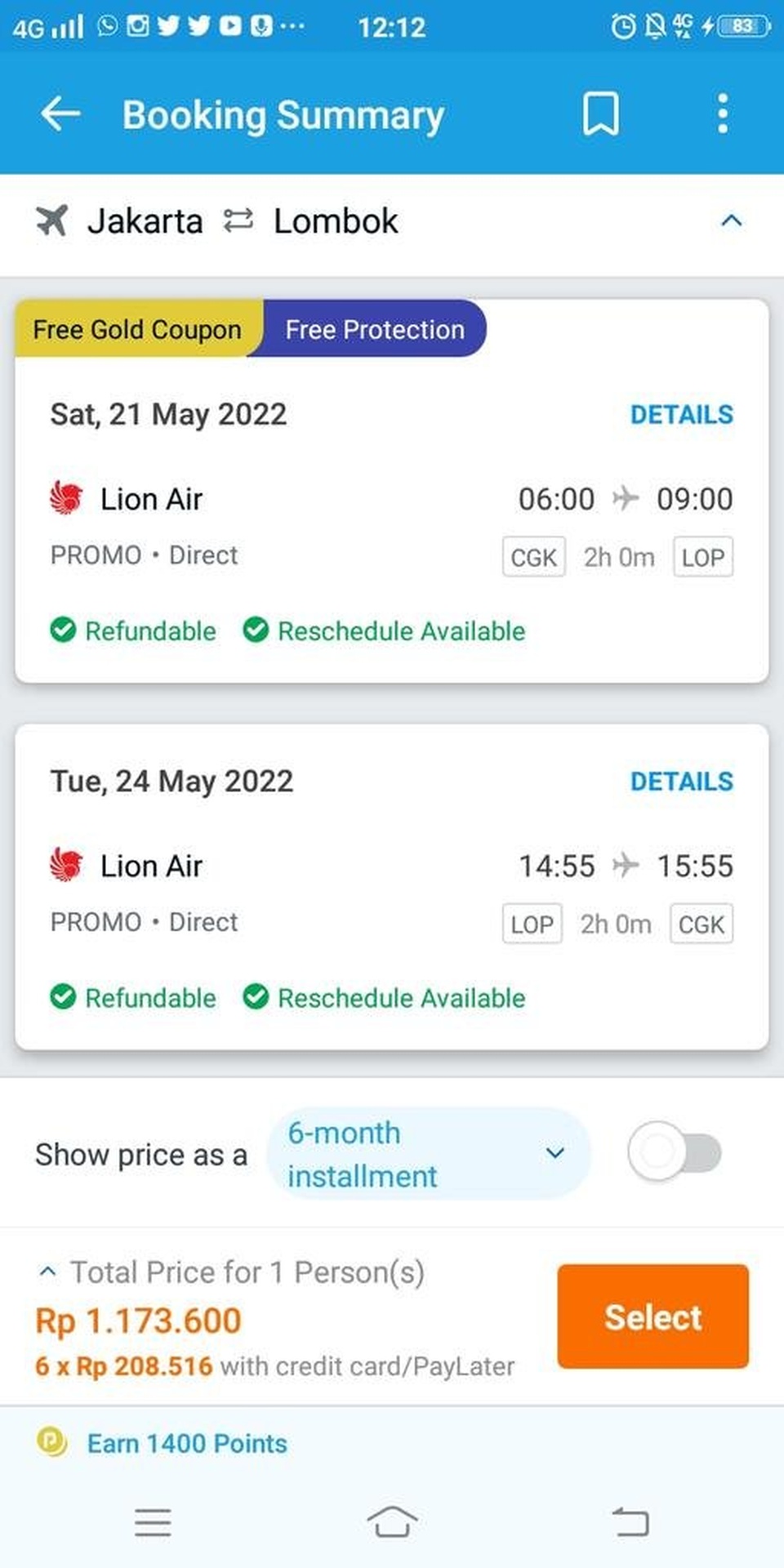 21-24 Mei Lombok + Gili trawangan